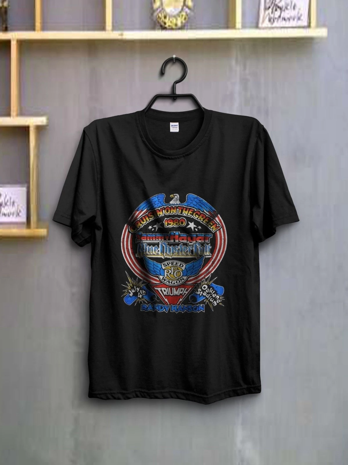 Винтажная Футболка 1980 Sammy Hagar Day On The Green Reprint S 2XL|Мужские футболки| |