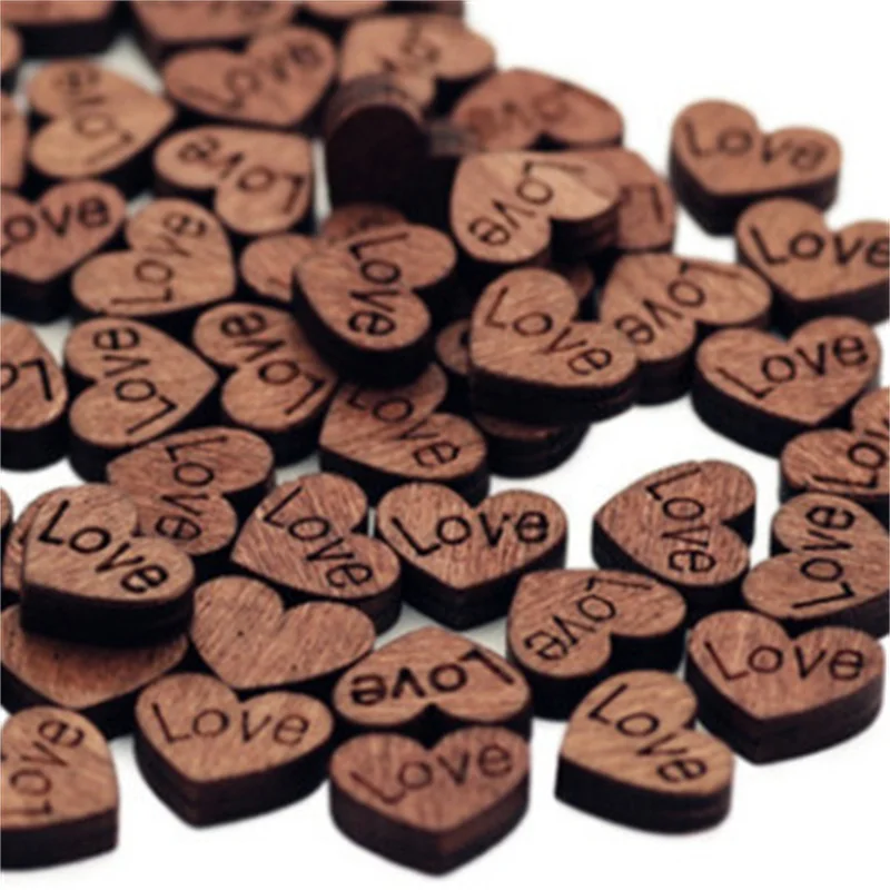 Фото 100 шт. деревянный стол в форме сердца рассеиватель День Святого Валентина