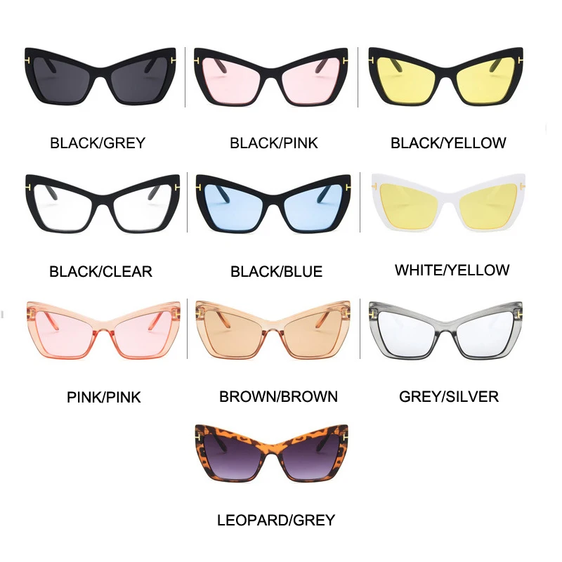 Очки солнцезащитные женские кошачий глаз брендовые дизайнерские модные