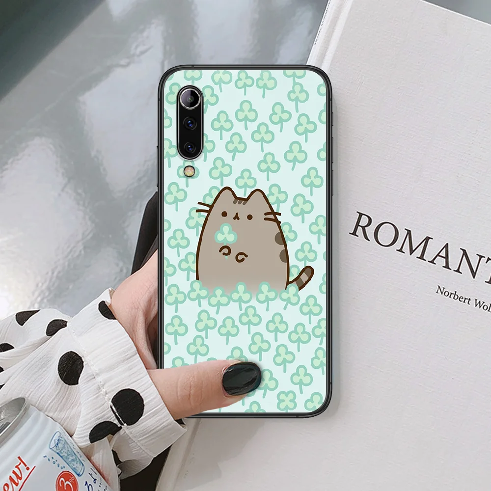

Cute Pusheen Cartoon Cat Phone Case For Xiaomi Mi Note 10 A3 9 MAX 3 A2 8 9 Lite Pro Ultra black Funda Fashion Cover 3D Coque