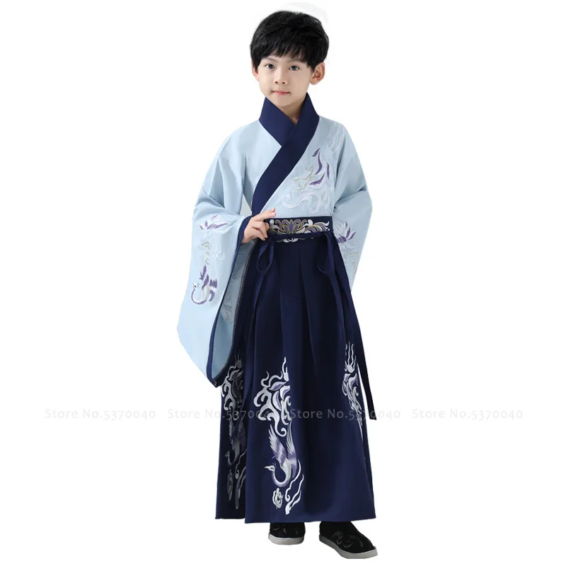 Традиционное китайское платье Hanfu для маленьких детей с древним краном винтажный