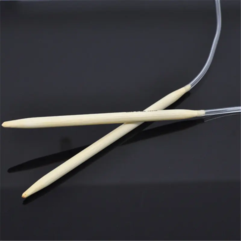 

(US10 6.0mm) Bamboo Sweater Knitting Needle Circular Knitting Needles Transparent Tube Crochet Hooks Knitting Tools 100cm 1PC