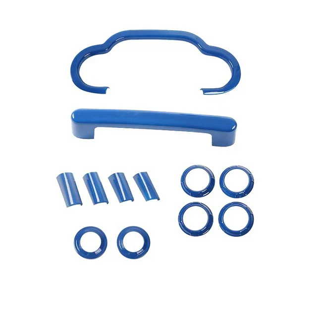 blue 12 pc MOPAI Автомобильная приборная панель, рулевое колесо, динамик, вентиляционное отверстие, внутренняя отделка, чехол, комплект для Jeep Wrangler JK 2007-2010, автомобильные аксессуары - Название цвета: blue 12 pc