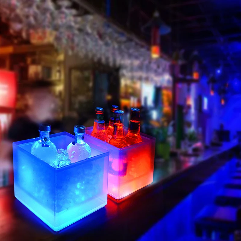 СВЕТОДИОДНЫЙ Ведро Льда 5L охладитель вина Цвета изменение цвета шампанского