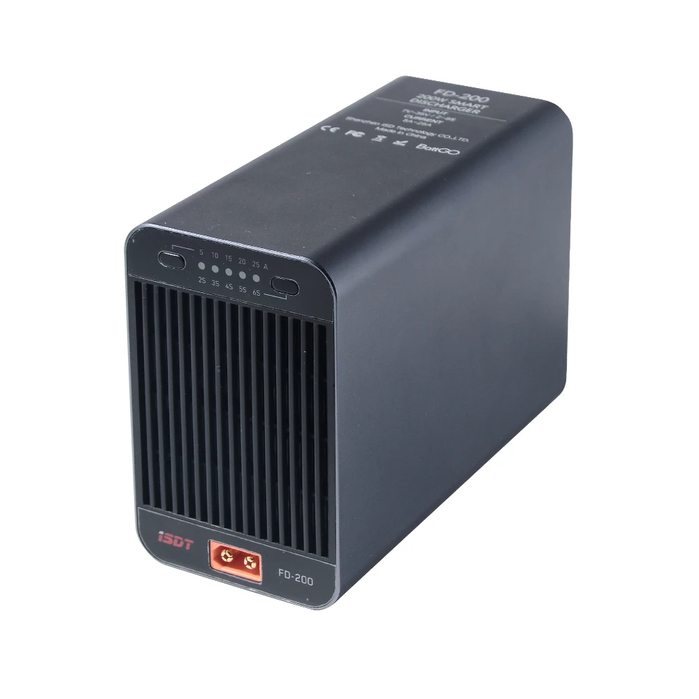 Puerto de descarga externo inteligente ISDT FD200, descargador inteligente compatible con 2s-8s, corriente de bater&iacute;a 5A 10A 15A 20A 25A, 200W-2