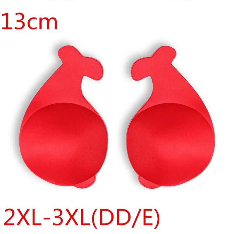 red 2XL-3XL S-xxxl накладки на грудь чаша для питья для кроликов полное покрытие пуш-ап невидимый бюстгальтер многоразовый клей бюстгальтер плюс подъем интимный для вечерние платья - Цвет: red 2XL-3XL