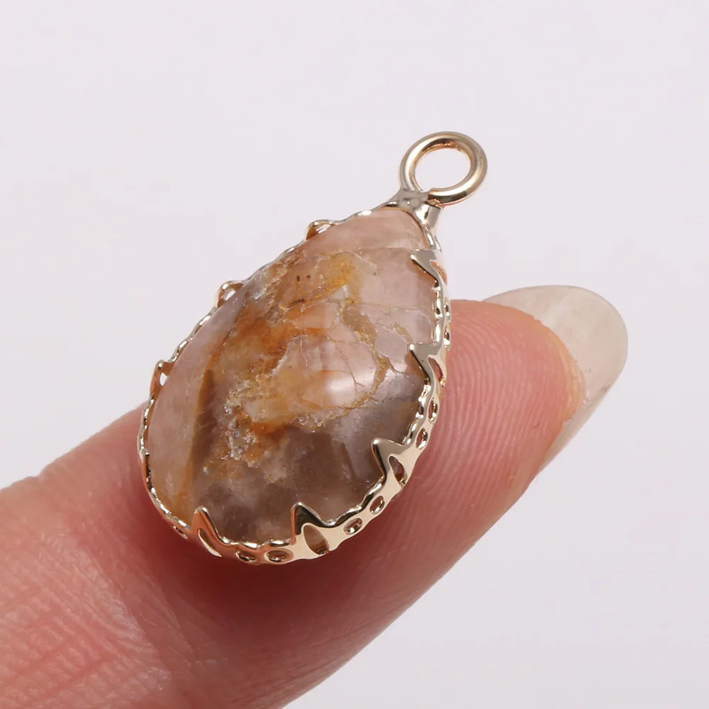 Натуральный камень кулон в форме капли воды форма Роза Qurtazs Агаты Подвески для