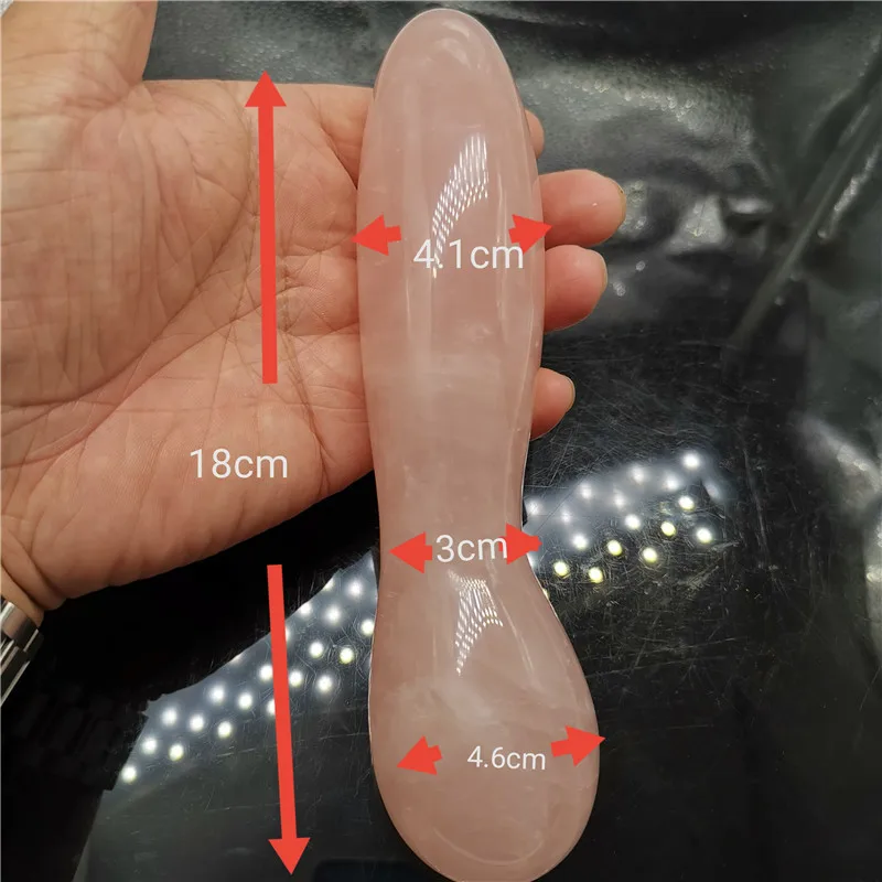 

large length and width natural pink quartz crystal gemstone massage stick wand yoni wand goddess wand healing for women