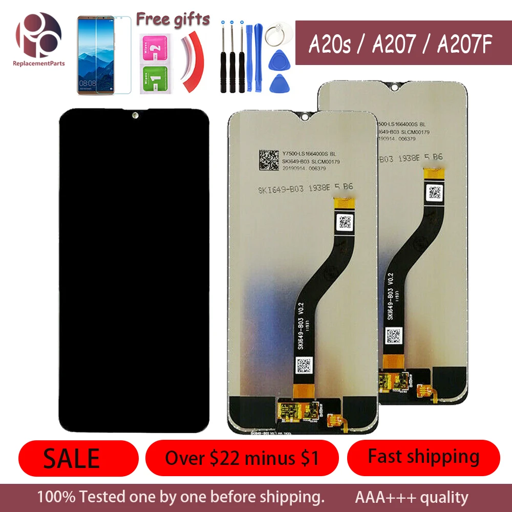 10 шт. ЖК дисплей для samsung A20s A207 SM A207F a2070 кодирующий преобразователь сенсорного