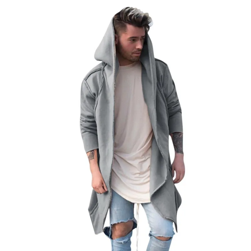 CALOFE модный бренд толстовки с капюшоном мужские черные хип хоп мантия пальто