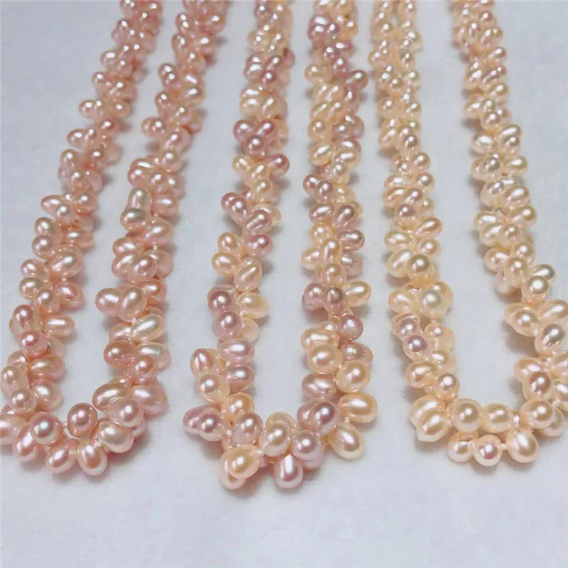 

Новое модное ожерелье с натуральным пресноводным жемчугом 7-8 мм AAA неравномерное розовое фиолетовое разноцветное ожерелье
