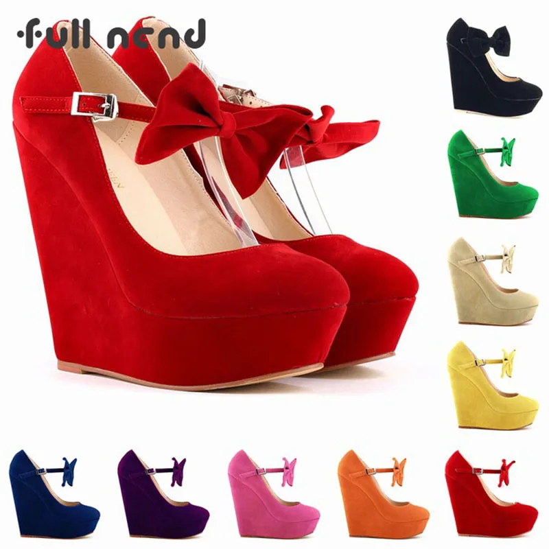 

2021 14cm Women Bowknot Sandals Summer Shoes Sexy High Heels Slope Heel Black Red Yellow Dress Party Wedding Shoes Women Pumps