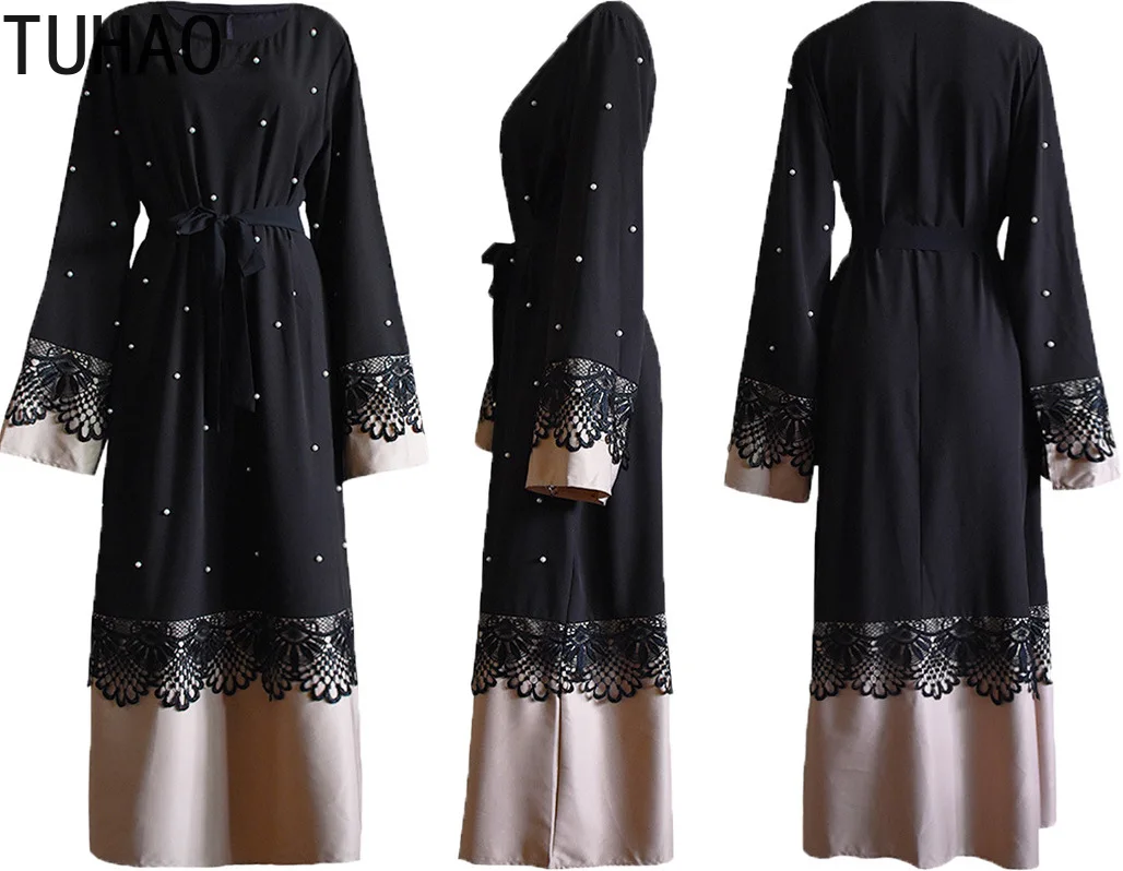 

TUHAO Women Mother Mom Vintage Dress 2020 Spring Vintage Long Sleeve Long Maxi Long Muslim Dress Casual Robe Vestidos Plus Size