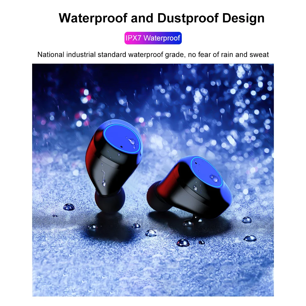 Bluetooth гарнитуры TWS беспроводные вакуумные стереонаушники Touch Mini черные наушники