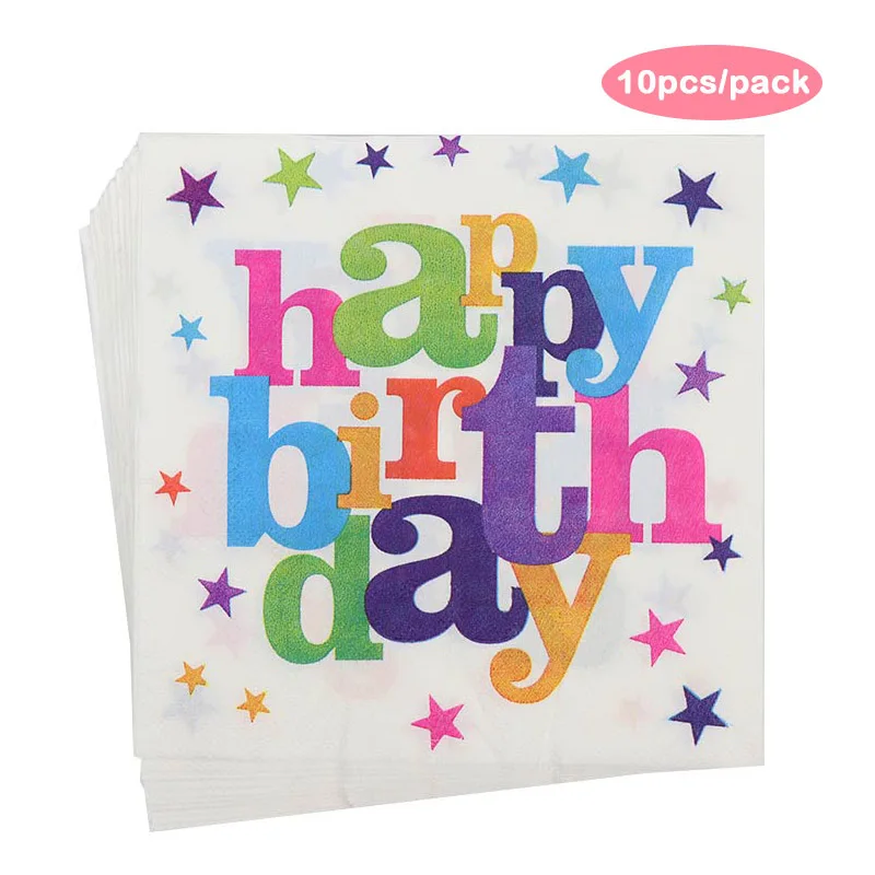 LINVIERLOVE счастливый день рождения тема красочные Lettle для детей одноразовая посуда