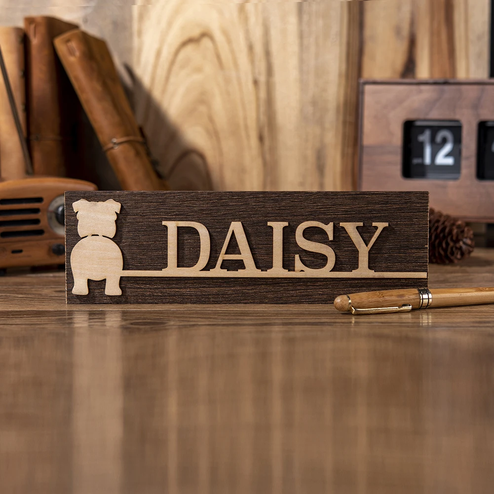 

Home Decorations Personalized Name Wood Decoration Sign Puppy Carving Wooden Dog Family Creative Best Gift For Pet Dogs Dropship
