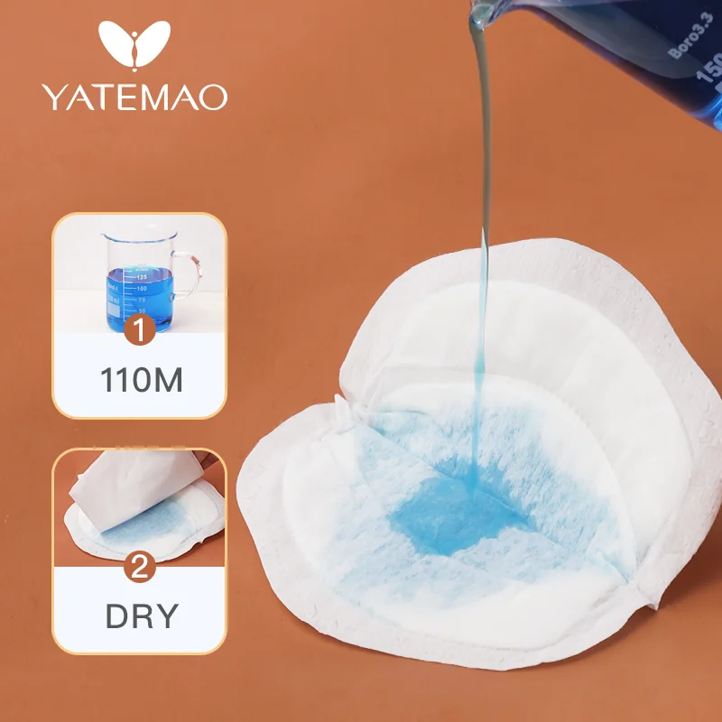 YATWEMAO-almohadillas desechables de algod&oacute;n para lactancia, almohadillas de maternidad transpirables, superabsorbentes, venta al por mayor, 100 unids/lote-2