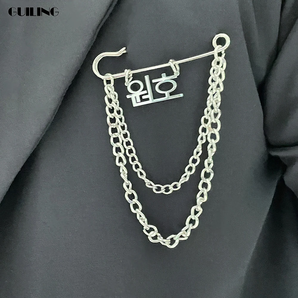 Мужская Подарочная брошь из нержавеющей стали корейский стиль