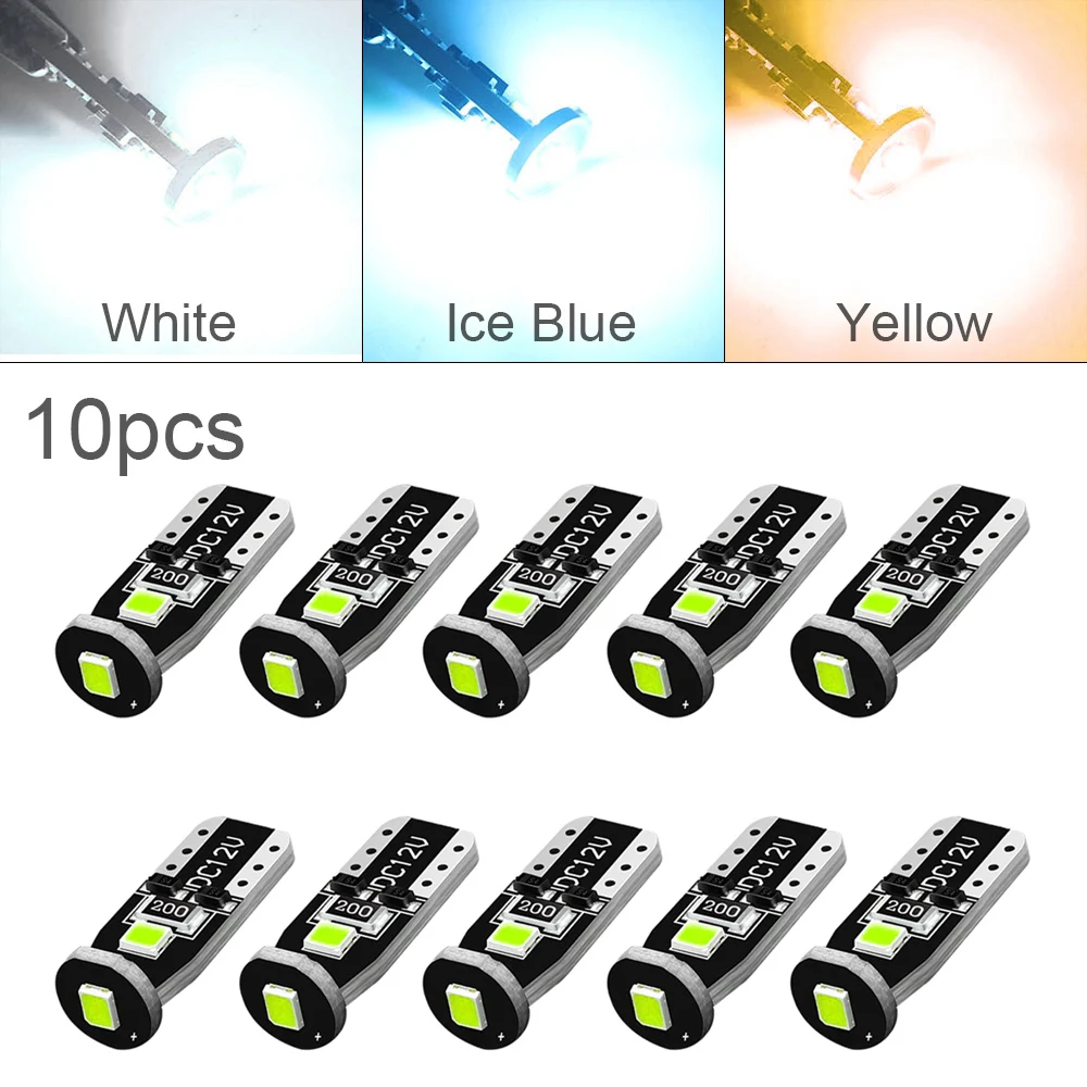 

10pcs Super Bright Error Free 194 168 175 2825 W5W T10 912 LED Bulbs Xenon White 3030 Chipset for Car Interior New