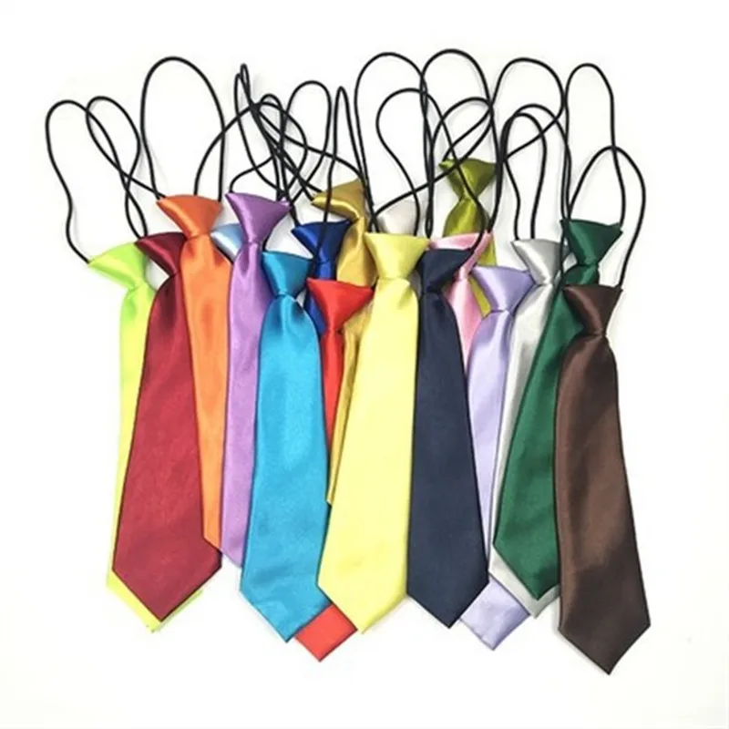 

Children Elastic Tie Necktie School Boys Girls Kids Baby Wedding Fashion Solid Color Tie Wedding Students Necktie Neck Tie