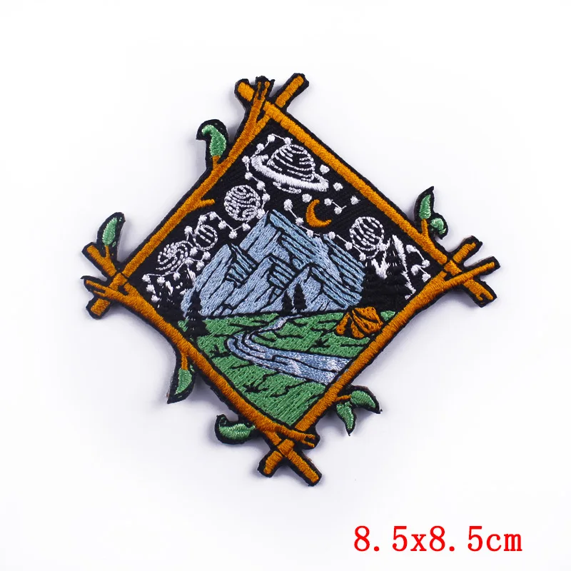 

Pulaqi Outdoor Landscape Patch Embroidered Patches For Clothing Sewing Applique Embroidery Patch Clothing Iron On Patches Diy