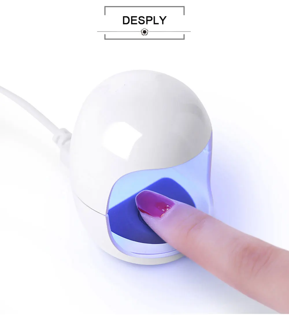 Fingerqueen 3W USB мини Сушилка для ногтей Портативный УФ светодиодный заживляющая лампа