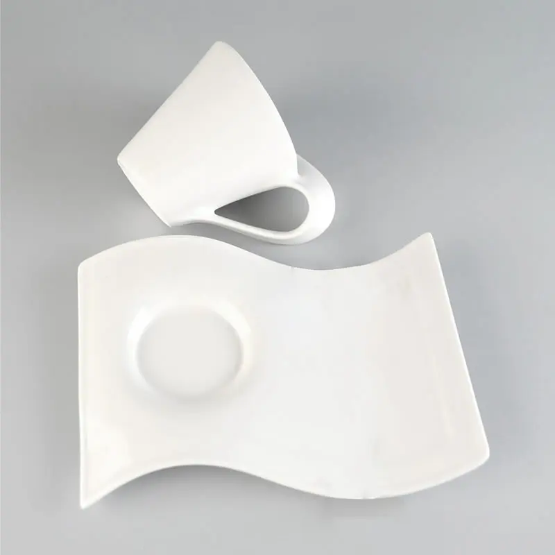 Керамическая кофейная кружка OBR 200 мл креативные кружки в форме волны и с подносом