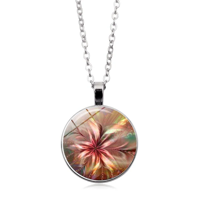 

Poppy Pendant Poppy Necklace Red & White Flower Jewelry Nature Pendant Glass Cabochon Necklace Poppy Jewelry gift