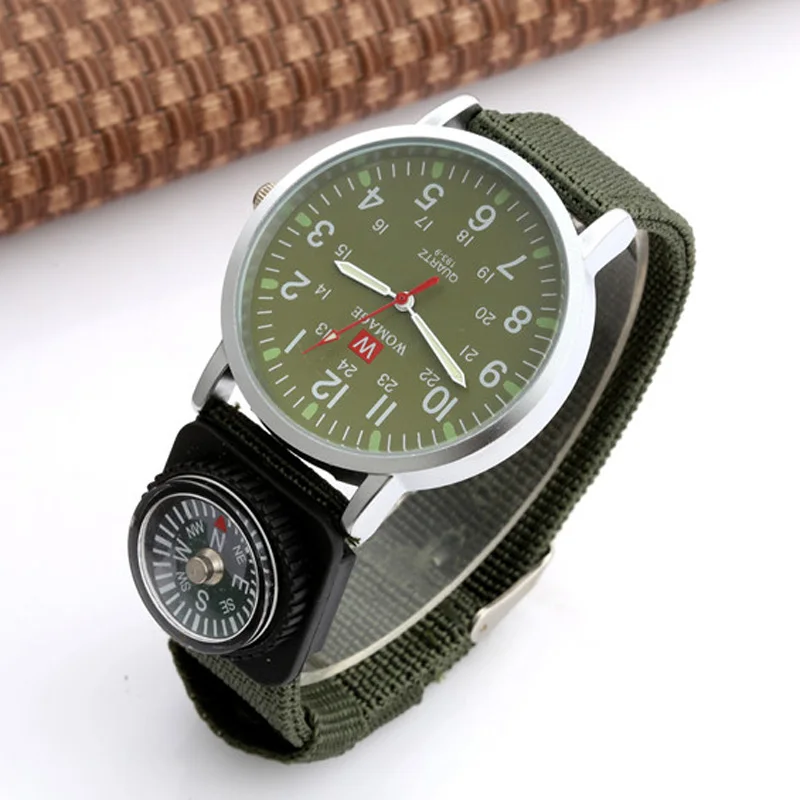 Womage Orologi Per Bambini Moda Per Bambini Orologi Sportivi All'Aperto Ragazzi Ufficiale Militare Cinturino In Tessuto Orologio Per Bambini Orologio 