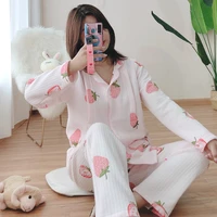 cotton maternity clothingsleepwear soft warm breastfeeding pajama set air layer pregnancy homewear autumnspringwinter