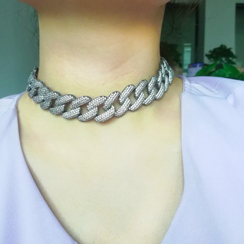 

missvikki Luxury Exquisite Colorful zirconia Noble Chains Necklace Jewelry for Women Girl Bridal Wedding Full Shiny AAA CZ 2020