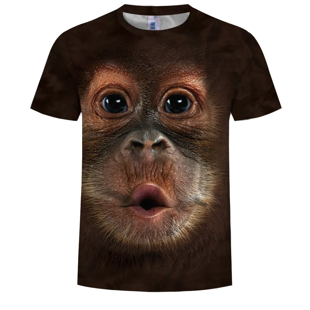 

3D Funny Monkey Graphic t shirt Summer Casual Animal Pattern Men's t-shirt Hip Hop Short Sleeve t-shirts Tops Oversized t shirt