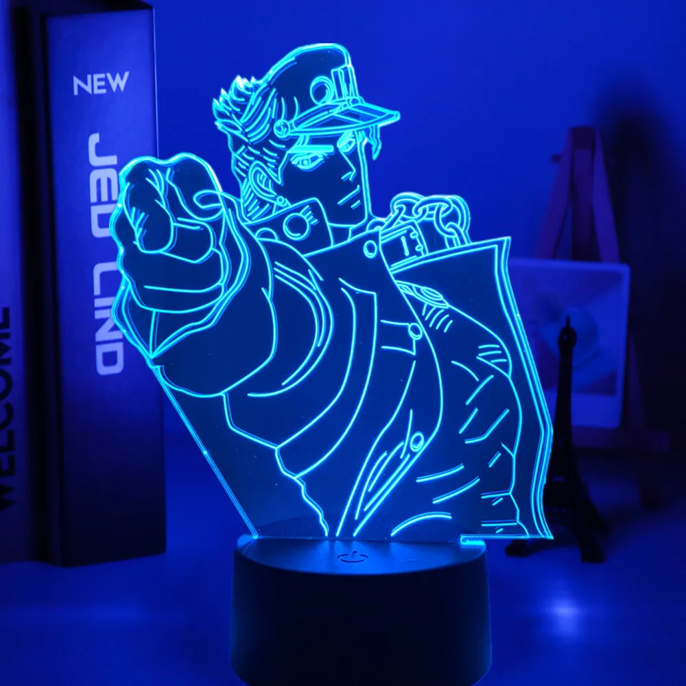 

3d Light Anime JoJo Bizarre Adventure Jotaro Kujo for Bedroom Decor Light Birthday Gift for Him Jojo Led Lamp Manga