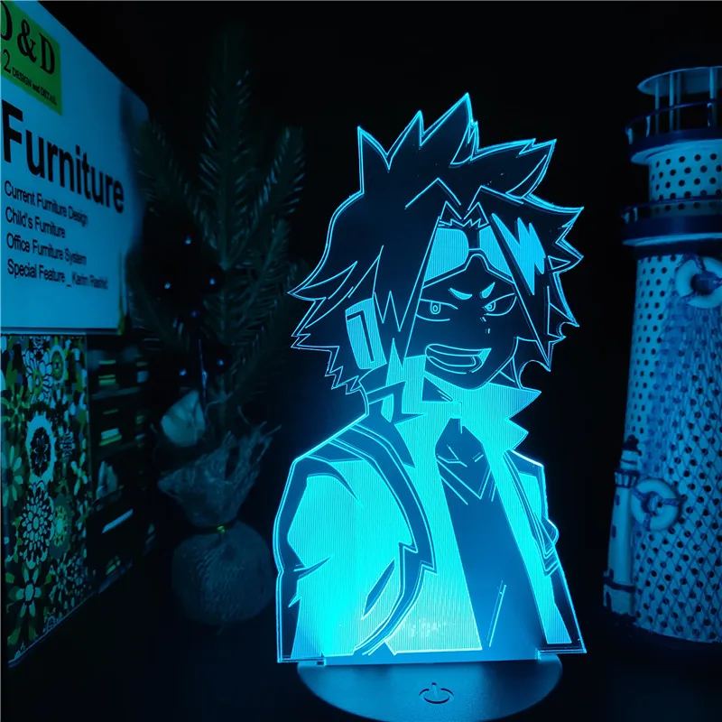 

Boku no Hero Academia Anime 3D Visual Lamp DENKI KAMINARI LED Nightlight Kids Children Bedroom Decor Light Manga Gift Night Lamp