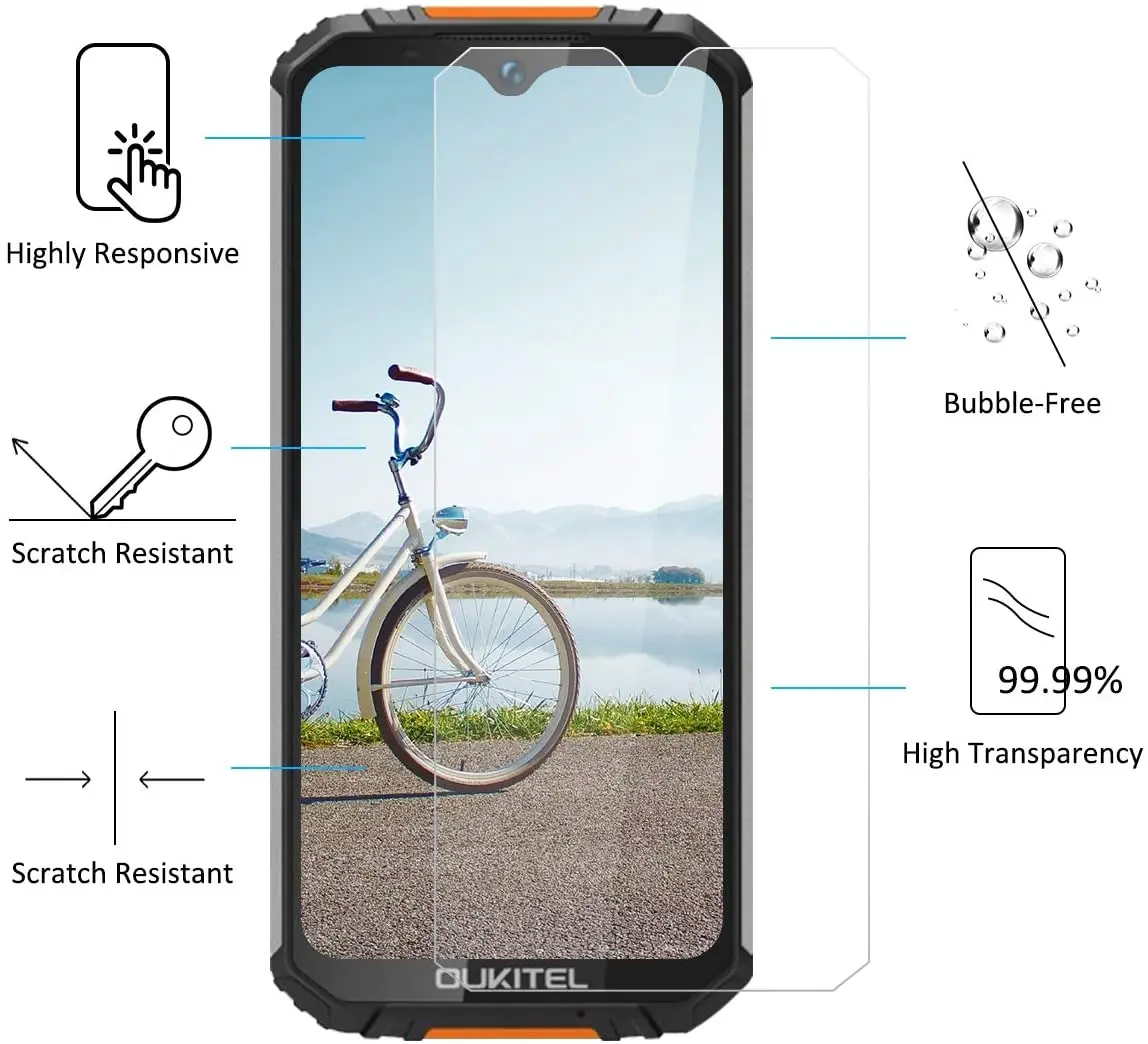 Закаленное стекло для Oukitel WP6 Стекло 9H 2.5D Защитная пленка Взрывозащищенный
