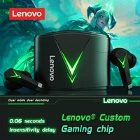 lenovo lp6 tws gaming earphones wireless headphones bluetooth5 0 sports waterproof headset in ear low latency android ios