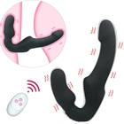 Фаллоимитатор, вибратор для пар, 10 скоростей, Женский двойной вибратор для точки G, массажер простаты без бретелек