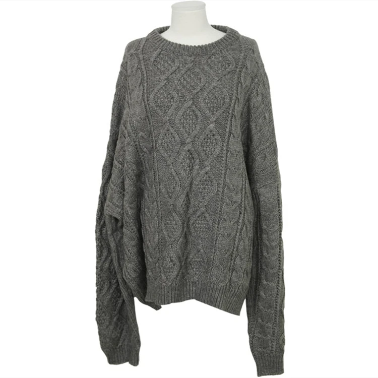 KINOMI осенне-зимний теплый женский пуловер свитер с круглым вырезом вязаный