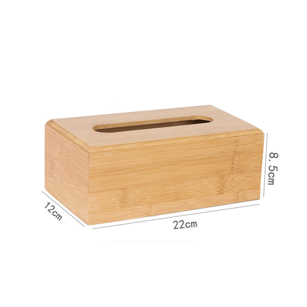 

Bamboo Rectangular Tissue Box Holder Storage Paper Box Tissue Box Cover Car Wood Napkins Holder Case Organizer Home Decoration