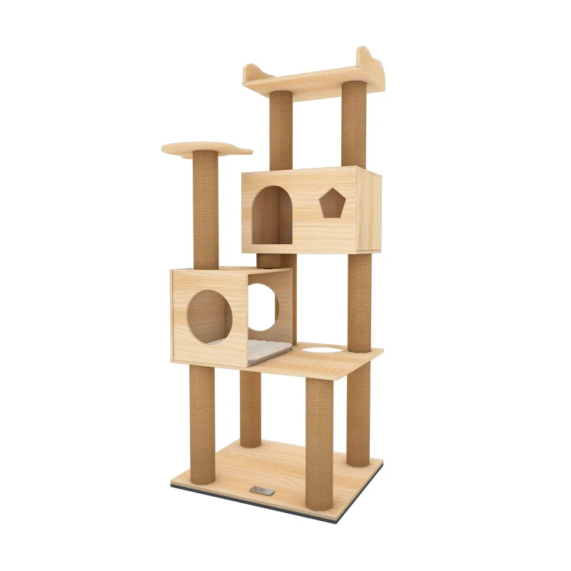 Каркас из массива дерева для лазания кошек средний и большой каркас виллы