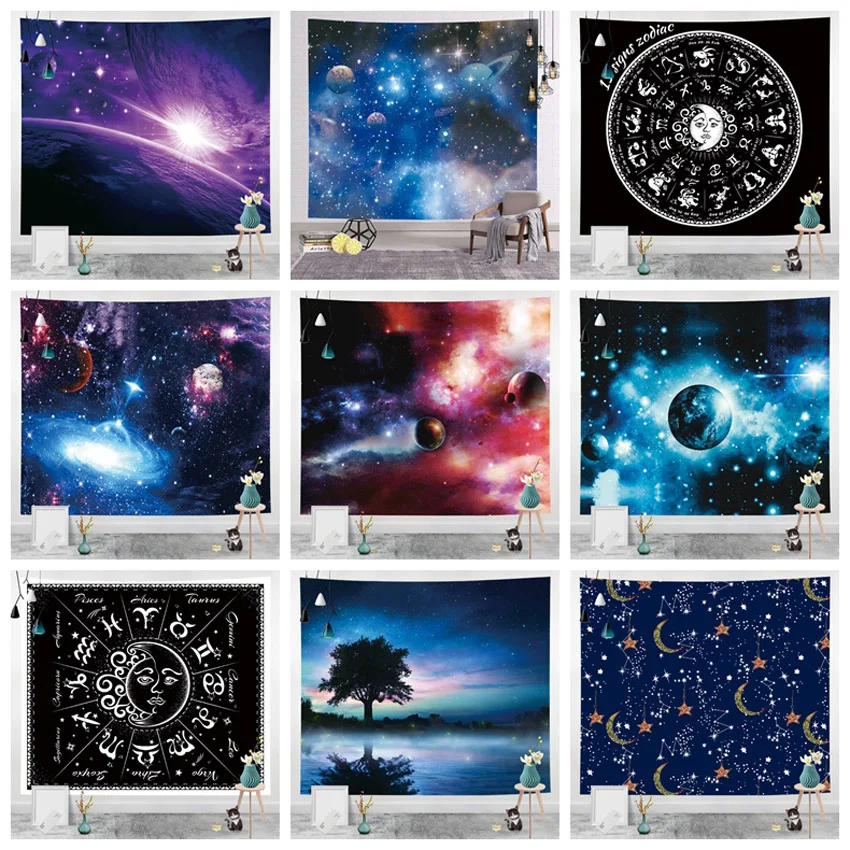 

Galaxy Planet Landscape Tapestry Wall Decor Hanging for Bedroom Decoration Living Room Hall Wall Painting Tapestry Room Decor