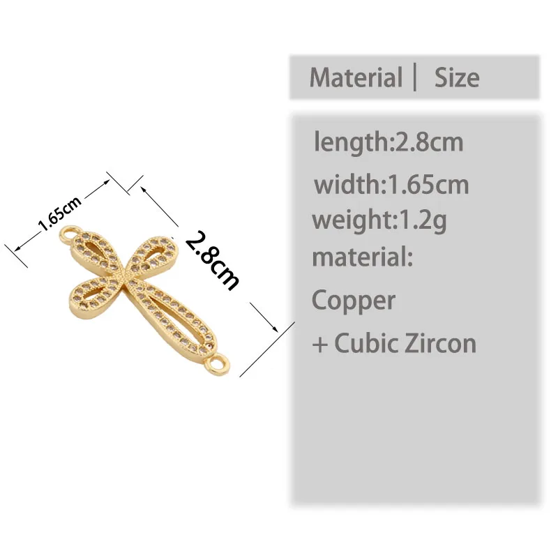 

Handmade Religious Jewelry Components Micro Pave Zircon Cross Connectors Accessories For Women Men Christian Jewelry Making