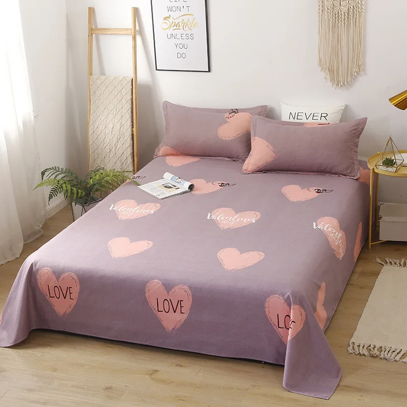 

(Sheets + pillowcases) 3-piece set of bedding, four-season general-purpose large bed sheet dormitory single student double bed