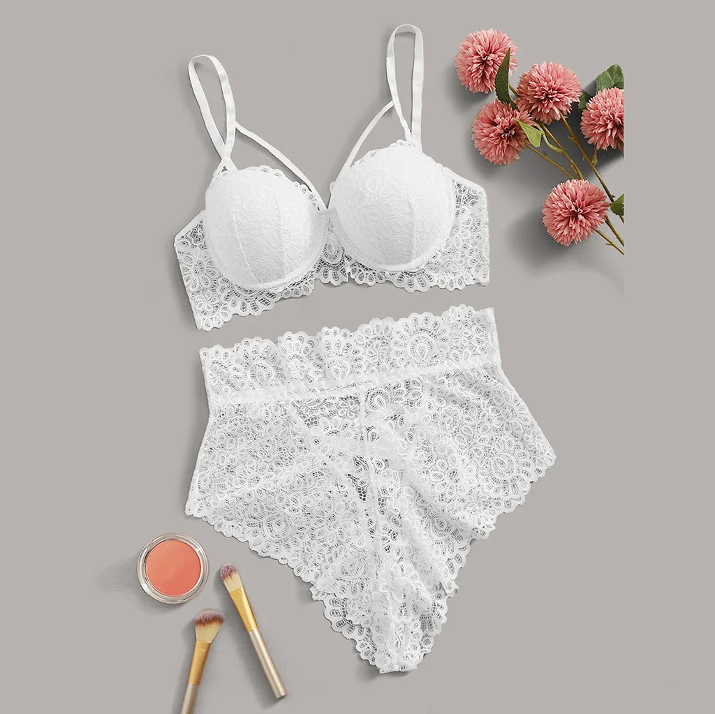 Женское сексуальное нижнее белье кружевное бюстгальтер и трусики бандажные