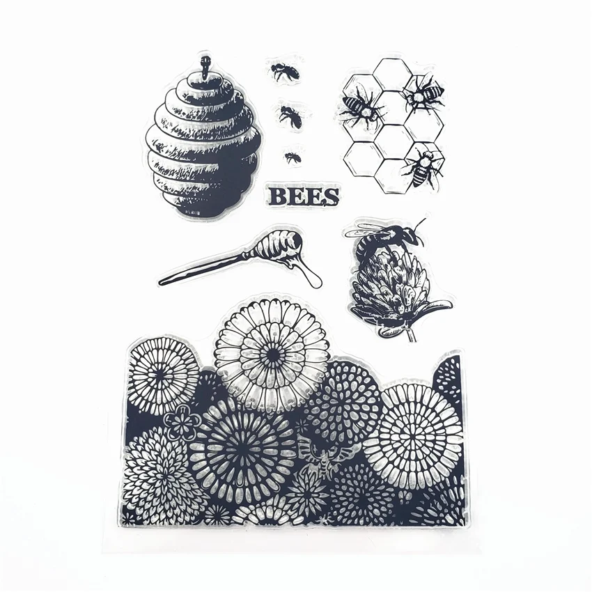 Hot sale Sunflower hive Transparent Clear Stamps / Silicone Seals Roller Stamp for DIY scrapbooking photo album/Card Making | Дом и сад