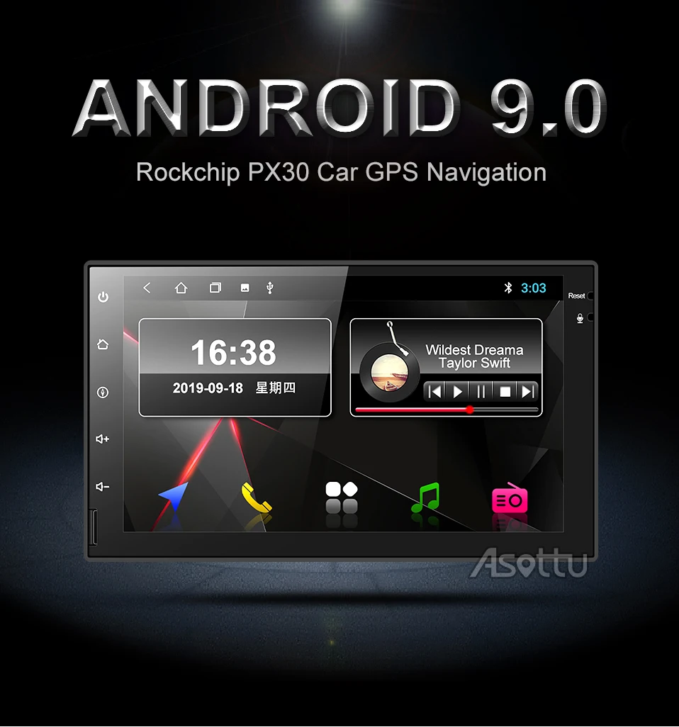 Asottu cwd7060 2 г Android 8.1 dvd-gps-навигация Радио Видео плеер стерео Универсальный 2 DIN радио Автомобильный мультимедийный плеер, GPS