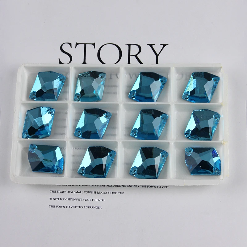 aquamarine Все размеры, все цвета, AB, пришитые стразы, стекло, кристалл, Космический пришитый камень, плоская задняя сторона, боты для свадебного платья, одежда - Цвет: aquamarine
