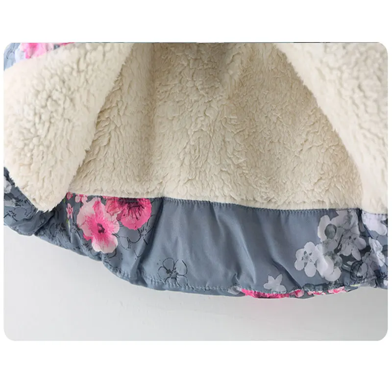 Зимний детский жилет для девочек куртка без рукавов с цветком сливы меховой