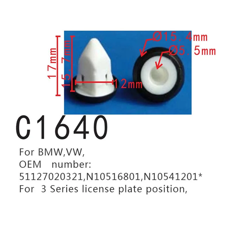 BMW için İç Trim tampon çubuğu Rocker Panel sürtme plakası ızgarası önyükleme Grommet 51127020321 N10516801
