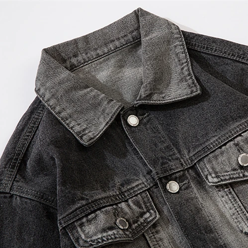 Мужская джинсовая куртка в стиле хип-хоп AT SUNRISE Тонкая Повседневная из потертого